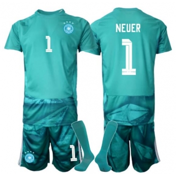 Billige Fotballdrakt Tyskland Manuel Neuer #1 Keeper Replika Hjemmedraktsett Barn VM 2026 Kortermet (med bukser)